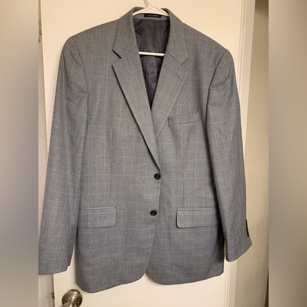 Classic Men's Gray Windowpane Blazer - Club Room